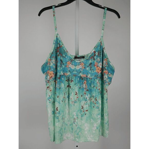 Women's Floral Printed Spaghetti Straps Top 2XL - Picture 2 of 7